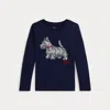 Polo Ralph Lauren Embroidered Long-sleeve T-shirt In Blue