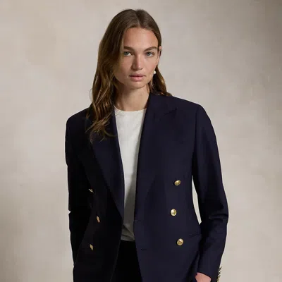 Polo Ralph Lauren Double-breasted Stretch-wool Blazer In Navy