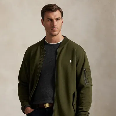 Polo Ralph Lauren Ralph Lauren Double-knit Bomber Jacket In Brown