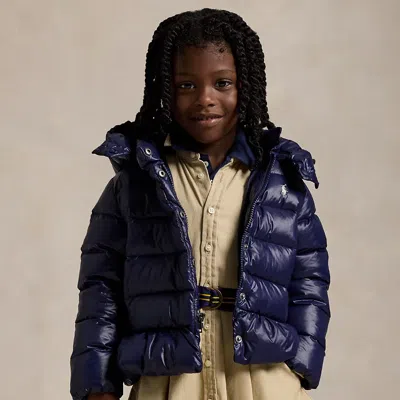 Polo Ralph Lauren Kids' Ralph Lauren Down Hooded Jacket In Blue
