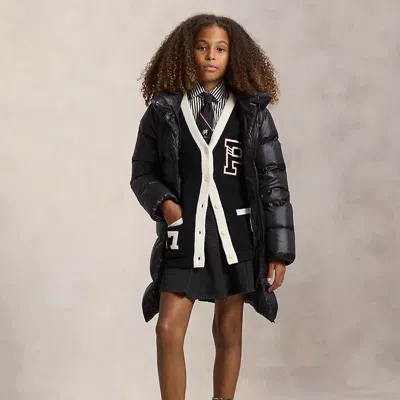 Polo Ralph Lauren Kids' Ralph Lauren Down Hooded Long Jacket In Black