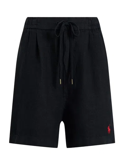 Polo Ralph Lauren Logo-embroidered Drawstring Shorts In Black