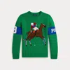 Polo Ralph Lauren Intarsia-knit Equestrian-motif Sweater In Green