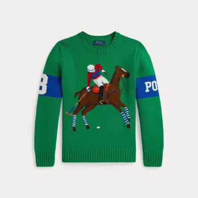 POLO RALPH LAUREN RALPH LAUREN EQUESTRIAN-INTARSIA CREWNECK SWEATER