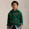 Polo Ralph Lauren Ralph Lauren Equestrian-print Fleece Hoodie In Green