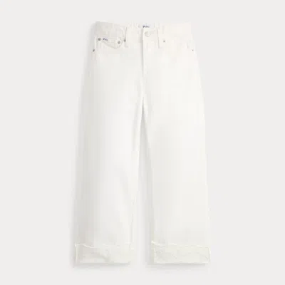 Polo Ralph Lauren Kids' Ralph Lauren Eyelet-cuff Cotton Denim Wide-leg Jean In Neutral