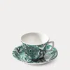 Polo Ralph Lauren Faded Peony Teacup & Saucer In Green