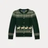 Polo Ralph Lauren Ralph Lauren Fair Isle Reindeer Cotton-blend Cardigan In Green