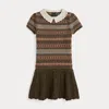 Polo Ralph Lauren Ralph Lauren Fair Isle Wool-blend Dress In Brown