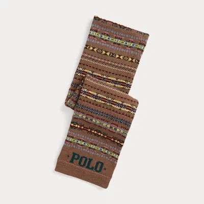 Polo Ralph Lauren Kids' Ralph Lauren Fair Isle Wool-cotton Scarf In Multi