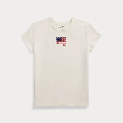 POLO RALPH LAUREN RALPH LAUREN FLAG-APPLIQUÉ COTTON JERSEY TEE