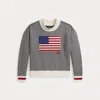 Polo Ralph Lauren Ralph Lauren Flag Fleece Mockneck Sweatshirt In Gray