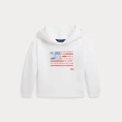 Polo Ralph Lauren Kids' Ralph Lauren Flag French Cotton Terry Hoodie In White