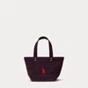 Polo Ralph Lauren Ralph Lauren Floral Big Pony Corduroy Mini Tote In Burgundy