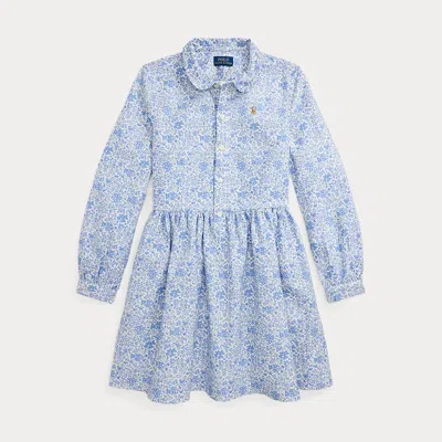 POLO RALPH LAUREN RALPH LAUREN FLORAL COTTON OXFORD SHIRTDRESS