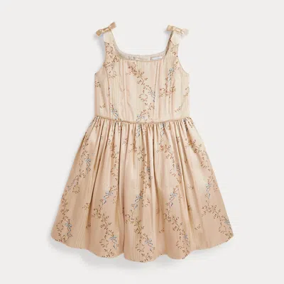 Polo Ralph Lauren Kids' Ralph Lauren Floral Jacquard Dress In Brown