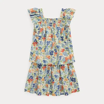 Polo Ralph Lauren Kids' Ralph Lauren Floral Smocked Cotton Top & Skirt Set