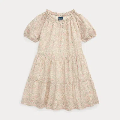 Polo Ralph Lauren Kids' Ralph Lauren Floral Tiered Cotton Batiste Dress In Nude