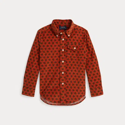 Polo Ralph Lauren Kids' Ralph Lauren Fox-print Cotton Corduroy Shirt In Multi