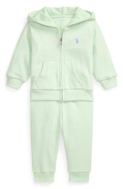 Polo Ralph Lauren Babies' Ralph Lauren French Terry Zip Hoodie & Joggers Set In Sweet Honeydew
