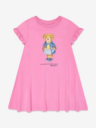 Polo Ralph Lauren Babies' Ralph Lauren Girls Polo Bear Jersey Dress In Pink