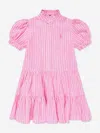 Polo Ralph Lauren Girls Striped Tier Shirt Dress In Pink