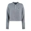 Polo Ralph Lauren Ralph Lauren Gray Wool And Cashmere Braided Polo Shirt In Gray
