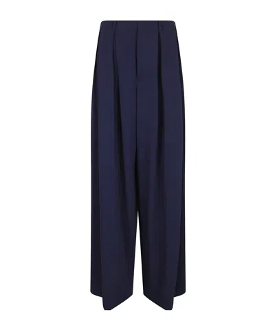 Polo Ralph Lauren Greer Pleated Palazzo Pants In Blue