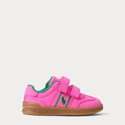 Polo Ralph Lauren Kids' Ralph Lauren Heritage Court Iii Faux-suede Ez Sneaker In Pink