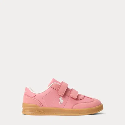Polo Ralph Lauren Kids' Ralph Lauren Hollis Faux-leather Ez Sneaker In Pink