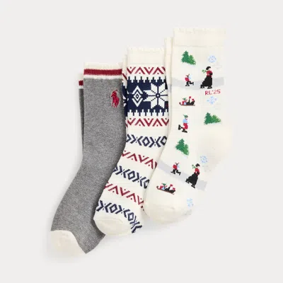POLO RALPH LAUREN RALPH LAUREN ICE SKATER CREW SOCK 3-PACK
