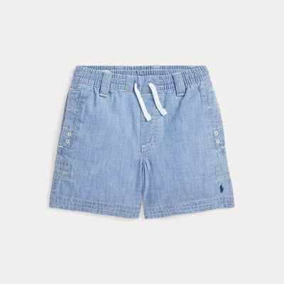 Polo Ralph Lauren Kids' Ralph Lauren Indigo Chambray Drawstring Short In Blue