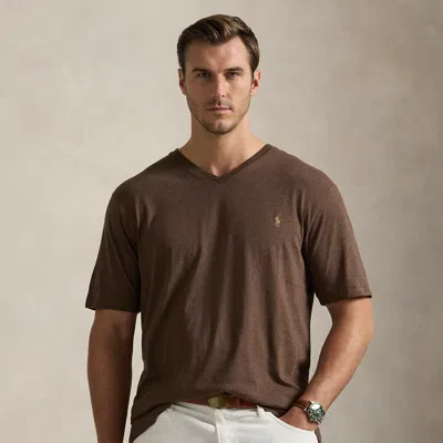 Polo Ralph Lauren Ralph Lauren Jersey V-neck T-shirt In Brown