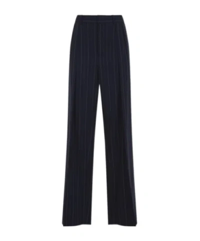 Polo Ralph Lauren Ralph Lauren Jody Pleated Pinstripe Pants In Blue