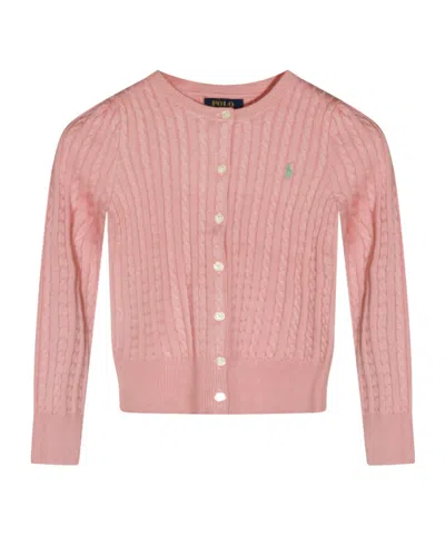 Polo Ralph Lauren Ralph Lauren Kids Cable Knit Cardigan In Pink
