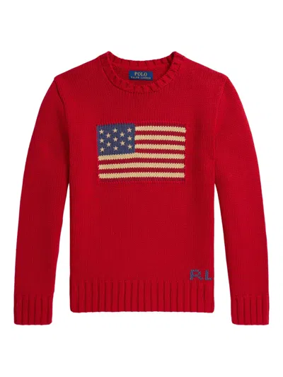 Polo Ralph Lauren Ralph Lauren Kids Kids' Cozy Comfort Mini Sweater Top In Red