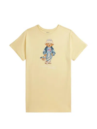 Polo Ralph Lauren Ralph Lauren Kids Kids Mini Knit T-shirt Dress In Yellow