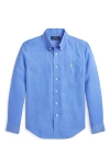 Polo Ralph Lauren Big Boys Linen Shirt In Harbor Island Blue