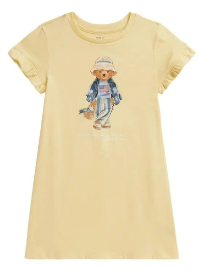Polo Ralph Lauren Ralph Lauren Kids Mini Knit T-shirt Dress In Yellow