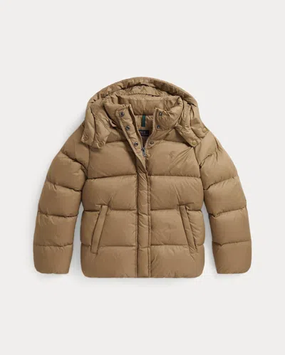 Polo Ralph Lauren Ralph Lauren Kids Mini Puffer Bomber Jacket In Recycled Nylon In Camel