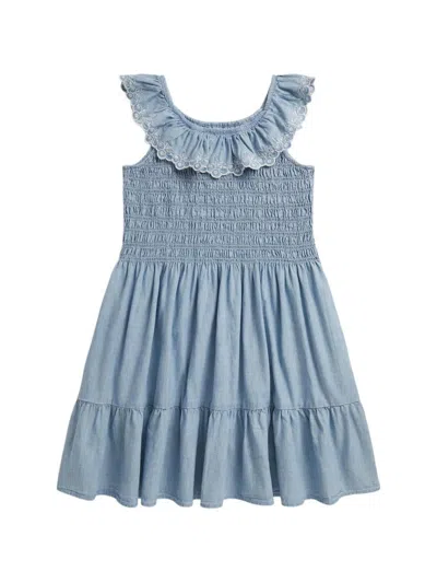 Polo Ralph Lauren Ralph Lauren Kids Mini Woven Shirt Dress For Kids In Blue