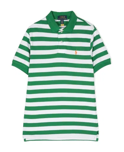 Polo Ralph Lauren Ralph Lauren Kids Striped Short-sleeved Polo Shirt In Green