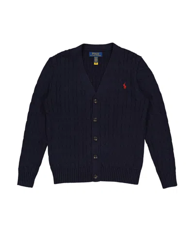 Polo Ralph Lauren Ralph Lauren Kids V-neck Cable-knit Cardigan In Black
