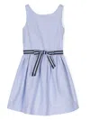 Polo Ralph Lauren Kids' Sleeveless Belted Chambray Dress In Gnawed Blue