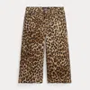 Polo Ralph Lauren Ralph Lauren Leopard-print Wide-leg Jean In Black