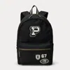 Polo Ralph Lauren Ralph Lauren Letter Patch Canvas Backpack In Black