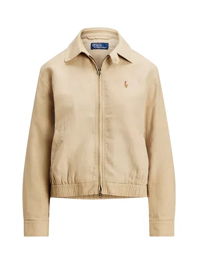 Polo Ralph Lauren Ralph Lauren Linen Windbreaker Tan In Brown