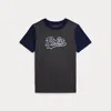 Polo Ralph Lauren Kids' Ralph Lauren Logo Color-blocked Cotton Tee In Black
