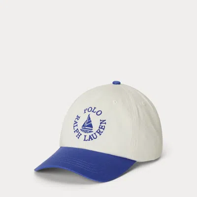 Polo Ralph Lauren Kids' Ralph Lauren Logo Cotton Chino Ball Cap In White