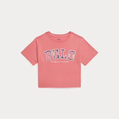 Polo Ralph Lauren Kids' Ralph Lauren Logo Cotton Jersey Boxy Tee In Pink